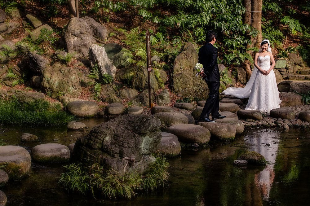 東京的日本庭園婚紗照